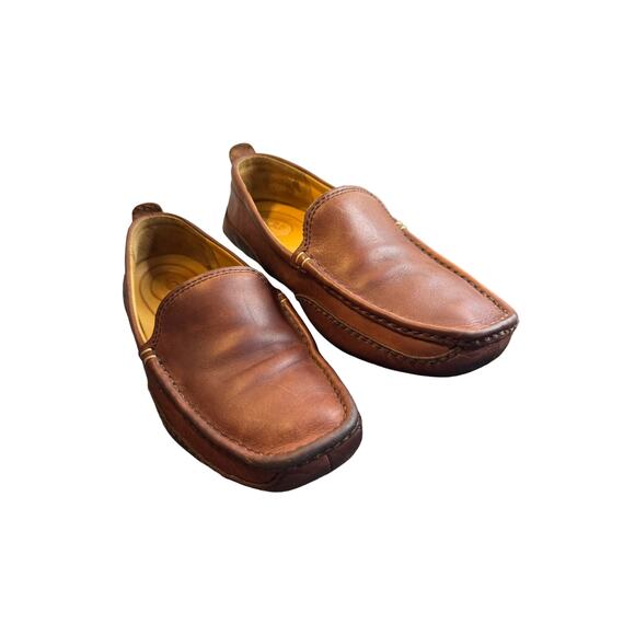 Men’s Size 7.5 Stout brown UGG HUNLEY Leather Loafers Driving Shoes F8007F - Picture 1 of 6